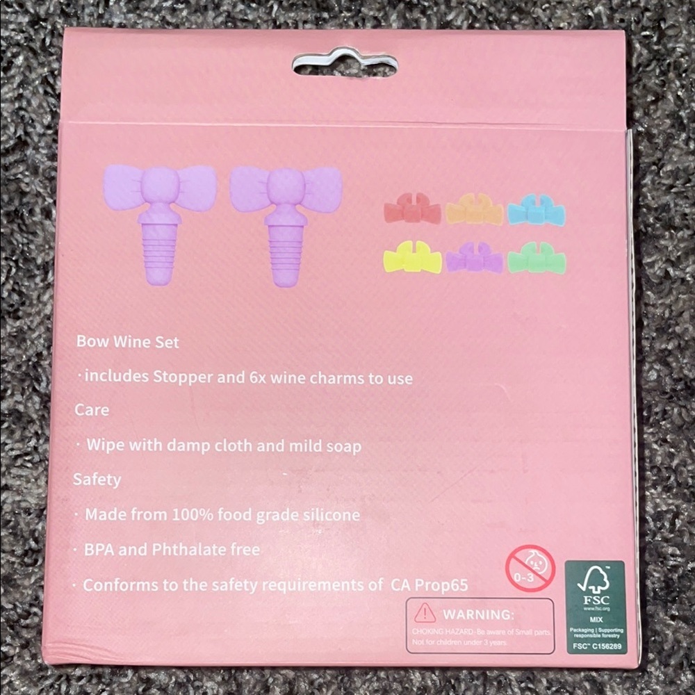 Purple Bow Wine Set - Picture 2 of 3